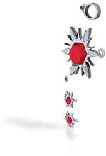 star ruby jewelry set pinshape 3d-design 3d print model - Mito3D