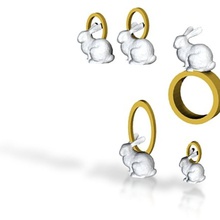 bunny jewelry set pinshape Conception 3d 3d print model - Mito3D