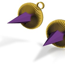 purple spike earrings pinshape 3d-design 3d print model - Mito3D