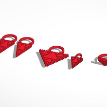 tessellation triangle jewelry set pinshape 3d-design 3d print model - Mito3D