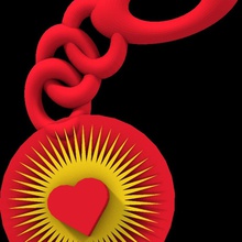 coração brilhante chaveiro pinshape chaveiros corações 3d print model - Mito3D
