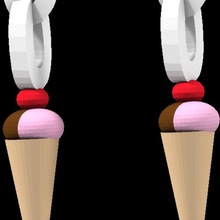 glace crème boucles d'oreilles pinshape Conception 3d 3d print model - Mito3D