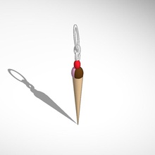 Eiscreme Kegel Schlüsselanhänger pinshape 3d design 3d print model - Mito3D