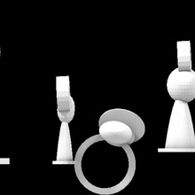 pion jewelry set pinshape Conception 3d 3d print model - Mito3D