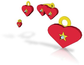 star heart jewelry set charm pinshape 3d-design 3d print model - Mito3D