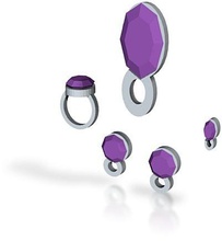 lara Violett airs Schmuck set pinshape Ringe ring Anhänger Halsketten Halskette Ohrringe Ohrring charms Leiste anzuzeigen Charme Armbänder Armband 3d print model - Mito3D