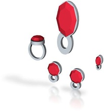 lara rubino set gioielli pinshape anelli anello ciondoli ciondolo gli orecchini charms fascino bracciali braccialetto 3d print model - Mito3D