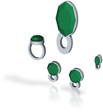 lara emerald jewelry set pinshape rings ring pendants pendant earrings charms charm bracelets bracelet 3d print model - Mito3D