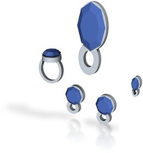 lara blue jewelry set pinshape rings ring pendants pendant earrings earring charms charm bracelets bracelet 3d print model - Mito3D