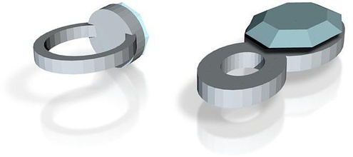 lara anel pingente cor pinshape anéis pingentes 3d print model - Mito3D