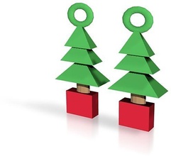 süße Weihnachtsbaum Ohrringe pinshape 3d design 3d print model - Mito3D