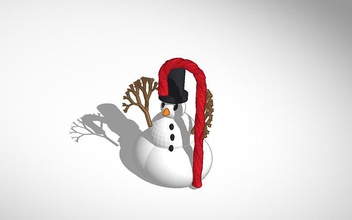 printable snowman tophat candy cane pinshape 3d-design 3d print model - Mito3D