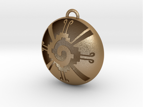 aztec pendant pinshape elle-jewelry-design-contest mayan golden jewel 3d print model - Mito3D