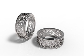 anel prata aberto vinhas pinshape elle jóias design contest abrir banda moda bonita elegante 3d print model - Mito3D