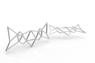 veränderbare geometrische Anhänger pinshape elle Schmuck design Wettbewerb Silber modern geometrie gold golden neckalces Halskette 3d print model - Mito3D