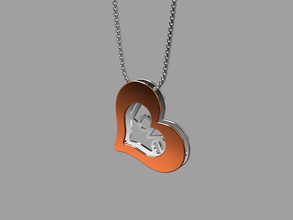 double heart ciondolo pinshape elle gioielli progettazione concorso 3d print model - Mito3D