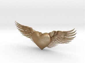 vol cœur pinshape bijoux design concours mode pendentif ailes 3d print model - Mito3D