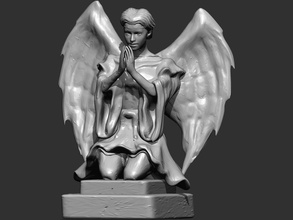 anjo escultura pinshape estátua figurine asas anjos pedra 3d print model - Mito3D