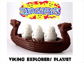 squigglepeeps viking exploradores playset pinshape ação bebê figura divertido crianças escaler medieval miniatura novidade navio criança brinquedo 3d print model - Mito3D