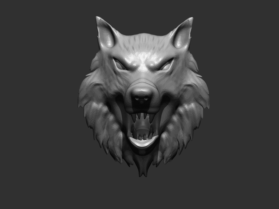 wolf head pinshape wild animal wolves 3D print model - Mito3D