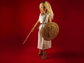 athena makeover kit pinshape zheng3 spear shield notseej medusa kickstarter dory doll barbie aegis 3d print model - Mito3D
