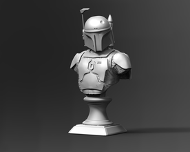 boba fett busto fan art pinshape bobafett badass vader scacchi hunter trooper starwars 3d print model - Mito3D