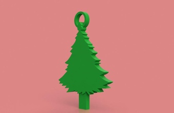 christmas tree key chain pinshape 3d-design 3d print model - Mito3D