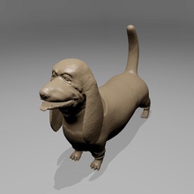 basset hound pinshape brinquedos miniatura estátua corredor perfil animais estimação animal cão mamífero 3d print model - Mito3D