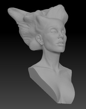 angel wing-haired lady pinshape bust beautiful head sculpt girl woman lady hair wing angel