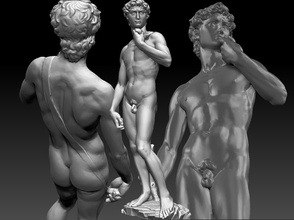david michelangelo heykel pinshape ünlü buonarotti klasik şekil adam insan Rönesans art anıt heykelcik 3d print model - Mito3D