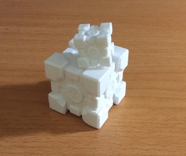 companion cube pinshape friend dice die companion-cube portal 3d print model - Mito3D