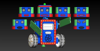 billeebot heads pinshape head girl minifloppybot billybot theater theatre robot robotoons r2pv1com wperko solidworksmagi 3d print model - Mito3D