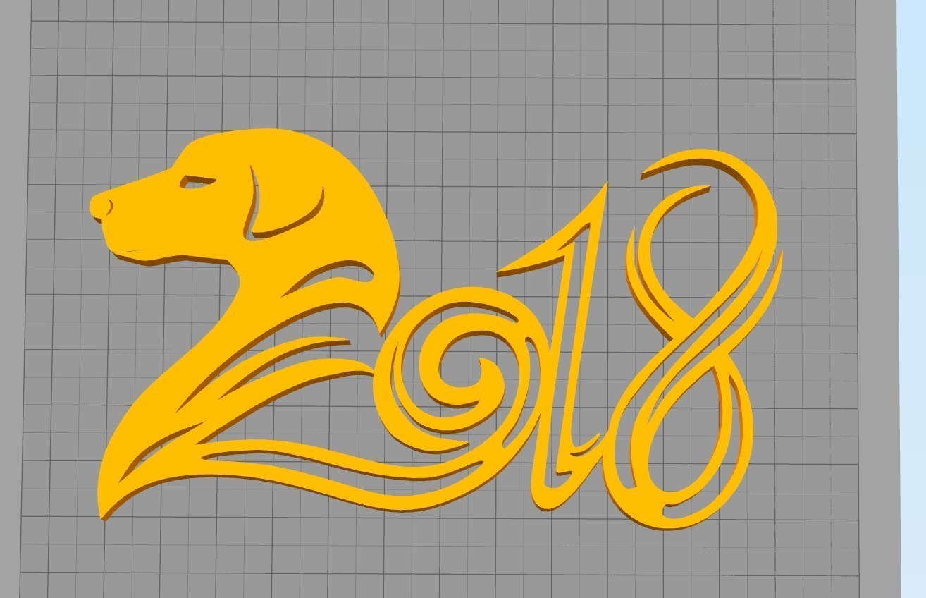 2018 décoration noël pinshape chien nouvel an new year 3D print model - Mito3D