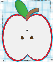 elma bardak altlığı pinshape tohumlar apple coaster 3d print model - Mito3D