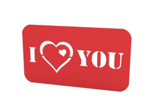 amor cartão pop pingente pinshape coração 3d print model - Mito3D