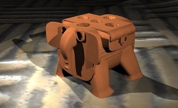 elephant penholder pinshape 3d-design 3d print model - Mito3D
