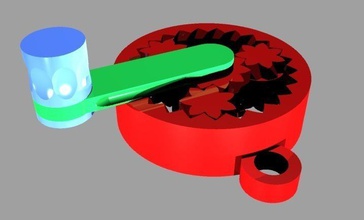 hinzufügen äußeren ring Kurbel drehen peristaltische Pumpe pinshape 3d design 3d print model - Mito3D