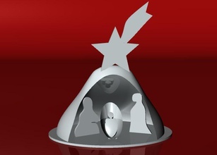 stylized nativity pinshape 3d-design 3d print model - Mito3D