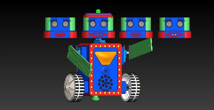 jackiebot body parts pinshape art minifloppybot bot jackie theater theatre robot robotoons r2pv1com wperko solidworksmagi 3d print model - Mito3D