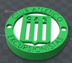 escudo excursionistas pinshape calcio primerac logo logo3d futbol l'argentina buenosaires l'atletico club disegno 3d 3d print model - Mito3D