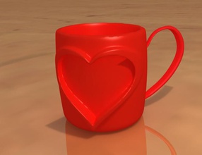 Herz Tasse pinshape cups cup 3d print model - Mito3D