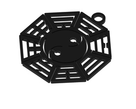 yin yang relicario 2 pulgadas negro pinshape logotipo logo3d medallón 3d print model - Mito3D