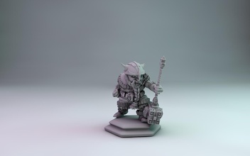 nano guerriero 3d modello stampa pinshape barba martello martellato warhammer miniature figurine confronto 32mm 28mm 3d print model - Mito3D