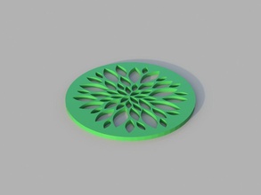floral coaster pinshape Conception 3d 3d print model - Mito3D