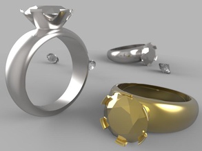 bague diamant pinshape bijoux design concours 3d print model - Mito3D