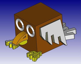 gufo 3d blocco zoo pinshape disegno 3d print model - Mito3D