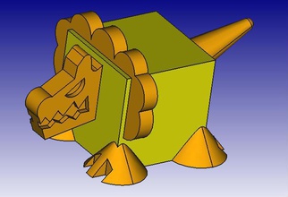 aslan 3d blok Hayvanat Bahçesi pinshape tasarım 3d print model - Mito3D