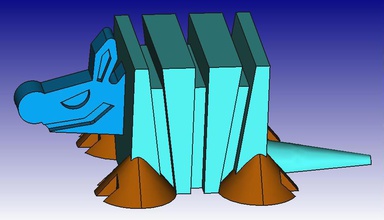 armadillo 3d block zoo pinshape 3d-design 3d print model - Mito3D