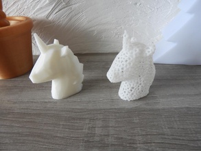 licorne poly voronoi pinshape numérisation low lox licorn cheval maïs Conception 3d 3d print model - Mito3D