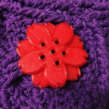 decorative cherry blossom button pinshape sakura crafts knitting 3d print model - Mito3D
